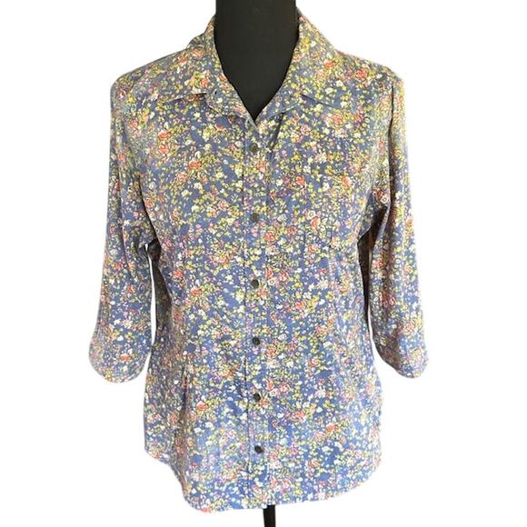Vintage Y2K Mudd Floral Button-Up Shirt Women’s Large 90s/2000s - Picture 2 of 7